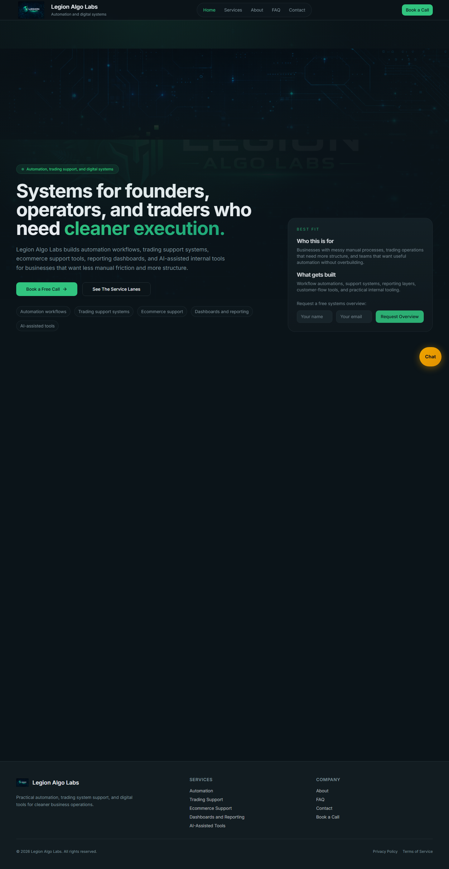 Business website and system layer